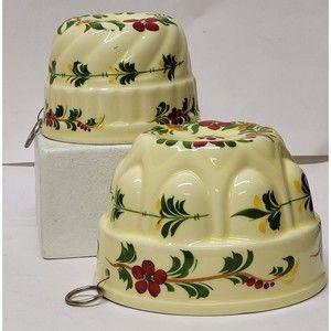 Pair Of Hanging Pudding Or Jell-O Molds Hand Painted In Portugal For Teleflora